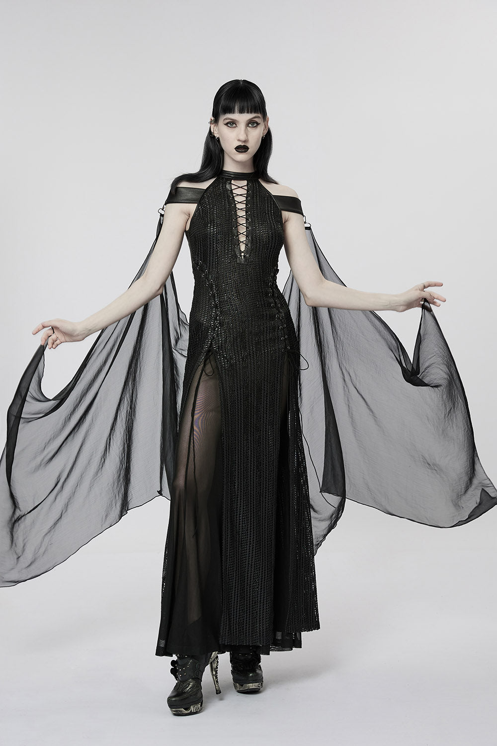 Black Fallen Angel Dress-Dresses-Lip Service