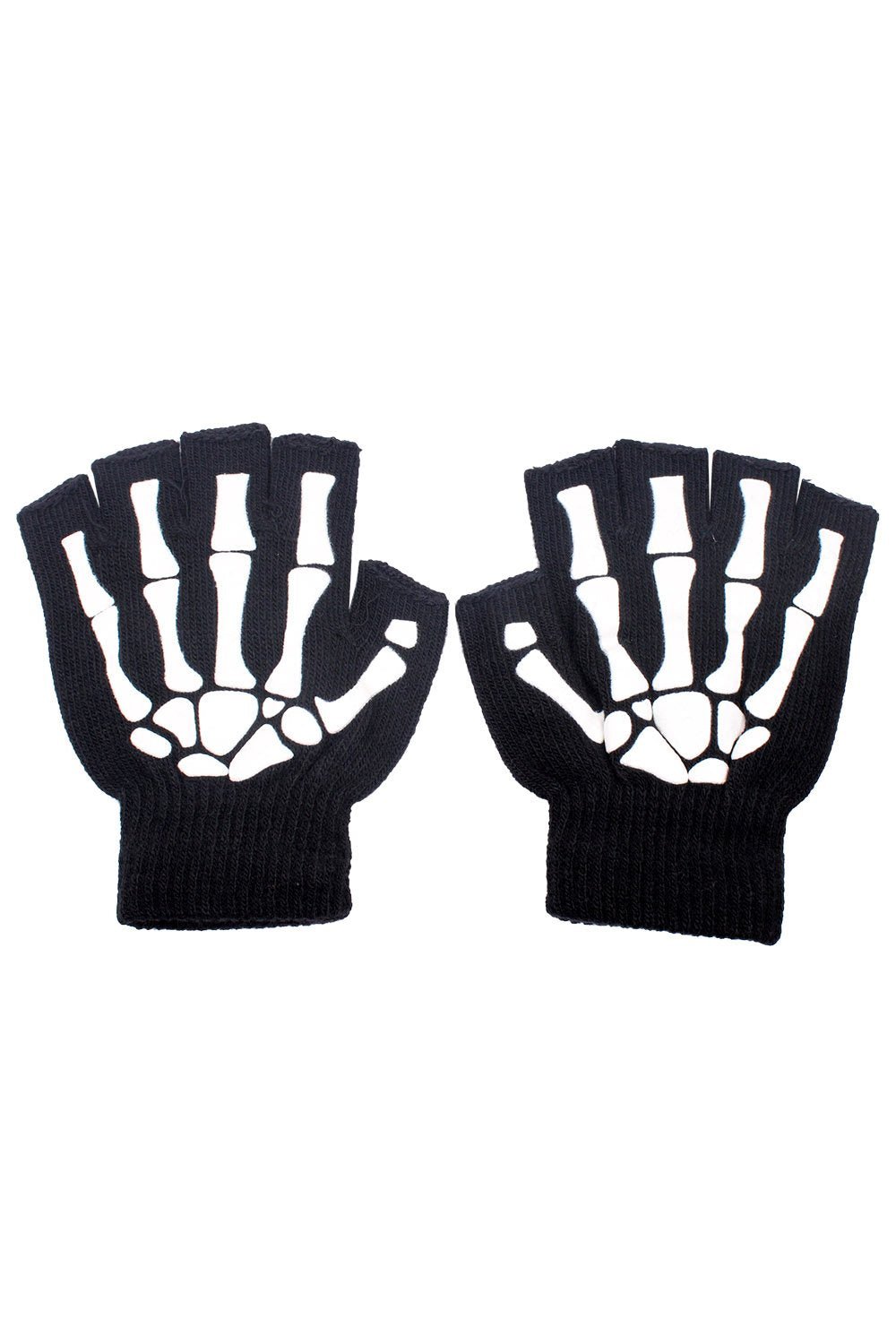 Fingerless Skeleton Gloves - gloves & armwarmers - VampireFreaks - VampireFreaks