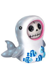 spooky resin whale shark figurine  with fish friends 
