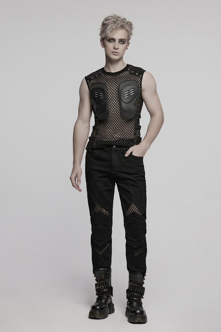 mens fishnet rocker jeans by punk rave 