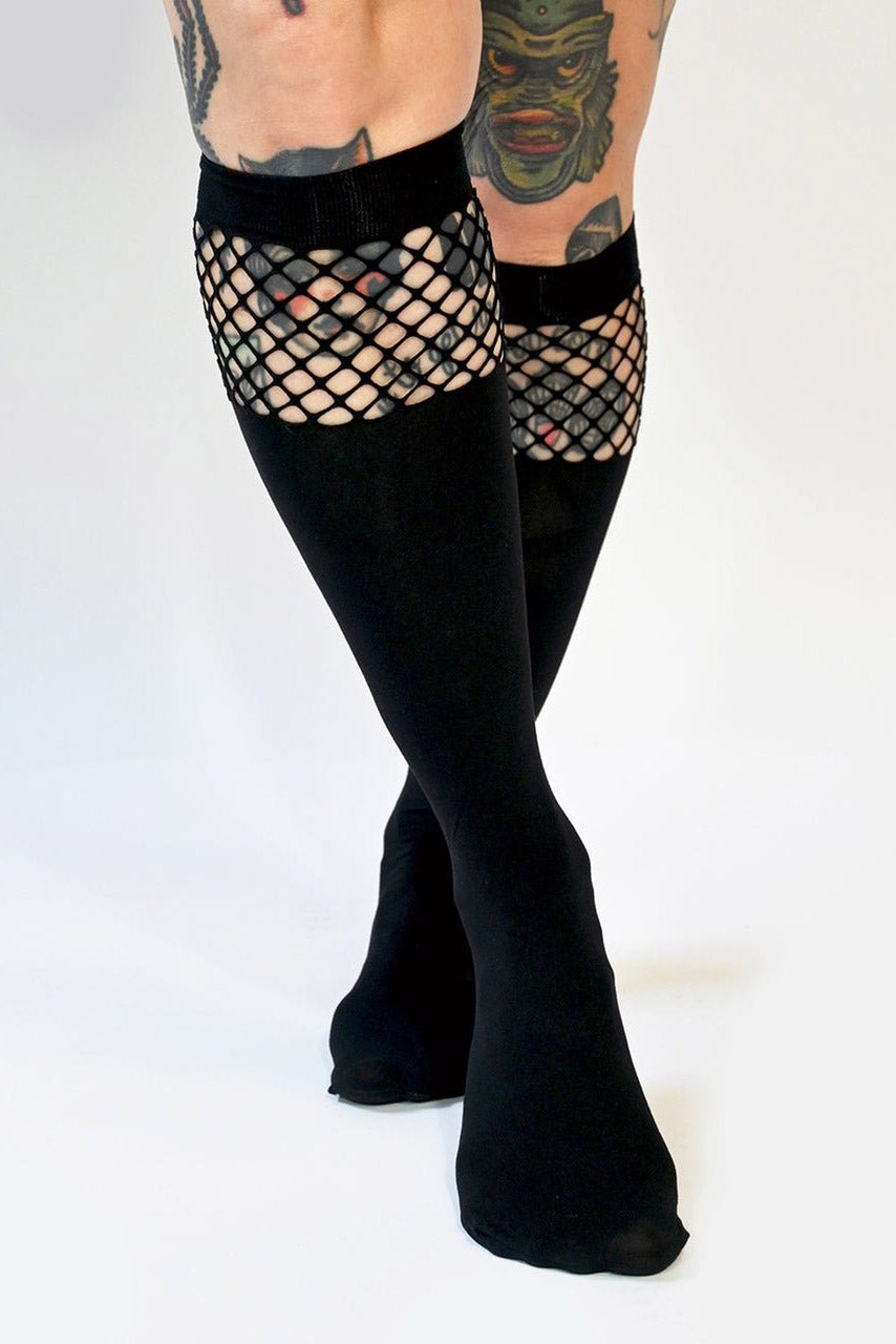 Fishnet Knee High Socks - socks & stockings - VampireFreaks - Sourpuss