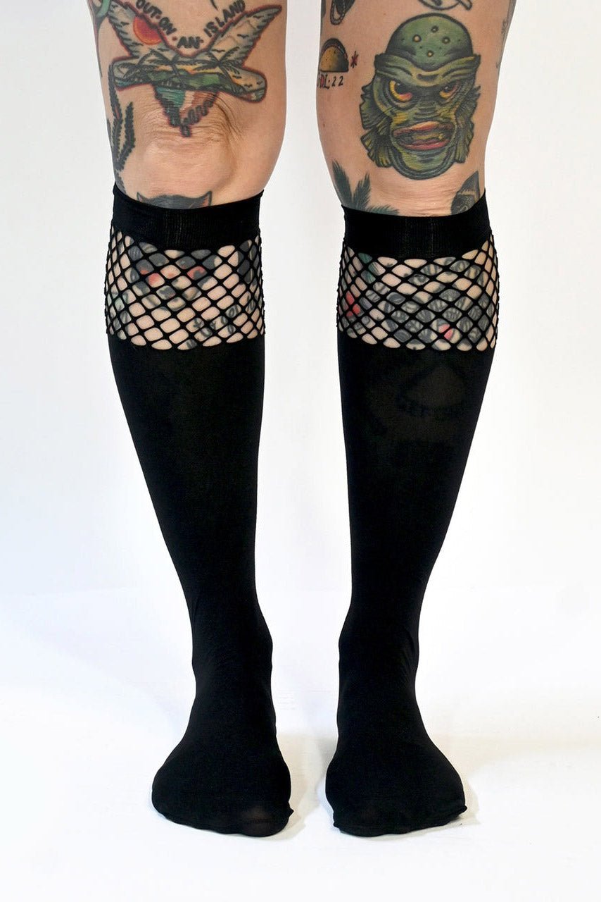 Fishnet Knee High Socks