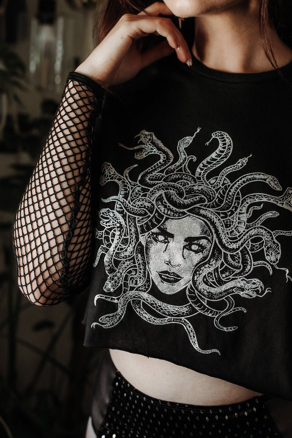 Fishnet Medusa Crop Top