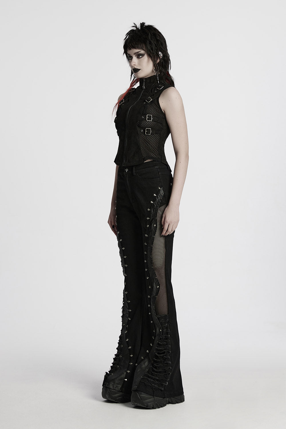 womens high rise goth pants