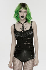 distressed spiderweb tank top