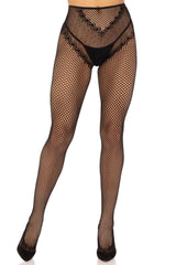 criss-cross cut out sexy crotchless black fishnet tights 