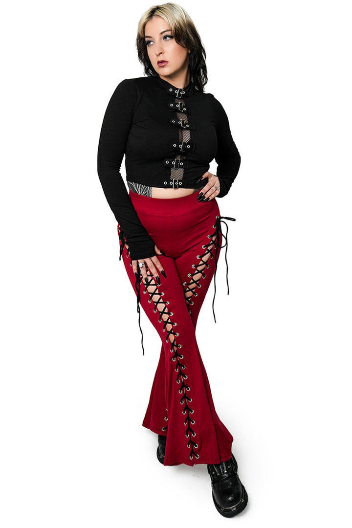 turtleneck high collar gothic long sleeve top with thumbholes