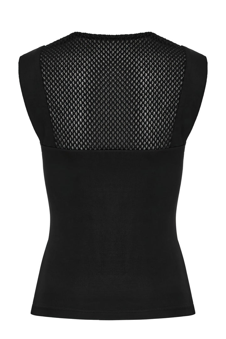 womens black netted post-apocalyptic tank top 