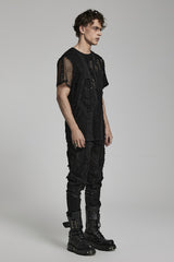 fishnet mens shredded punk t-shirt