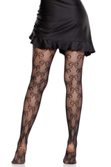 womens sexy black dark romantic gothic bow ribbon tights