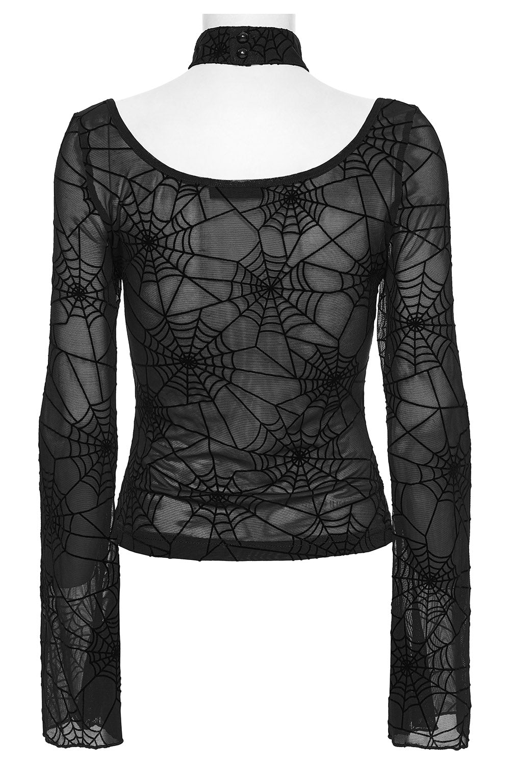 dark pinup long sleeve mesh spiderweb shirt