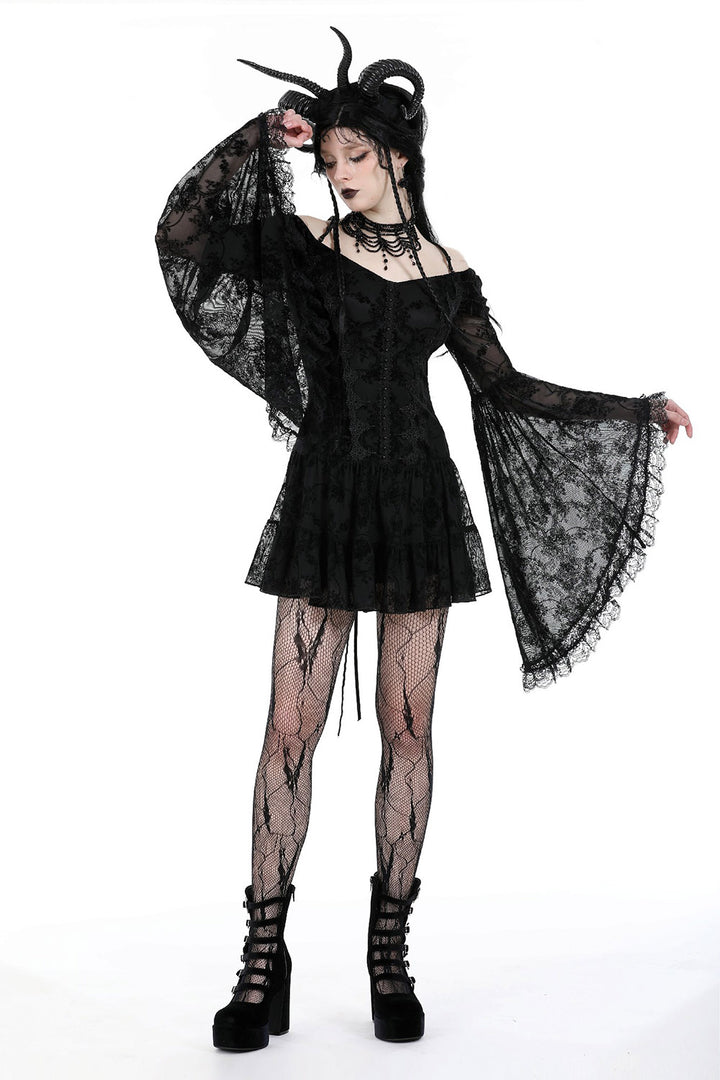 black lace gothic dress