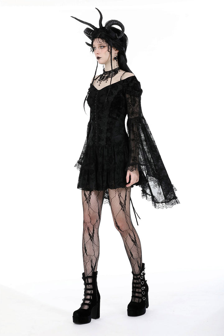 mini lace goth gown