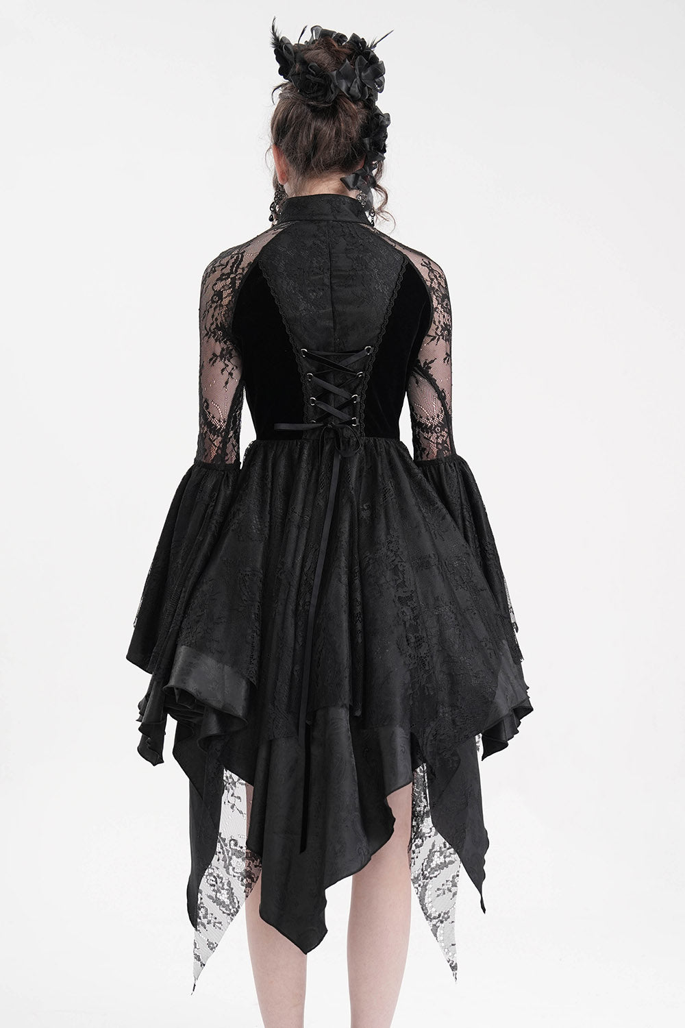 gothic corset back lace up dress