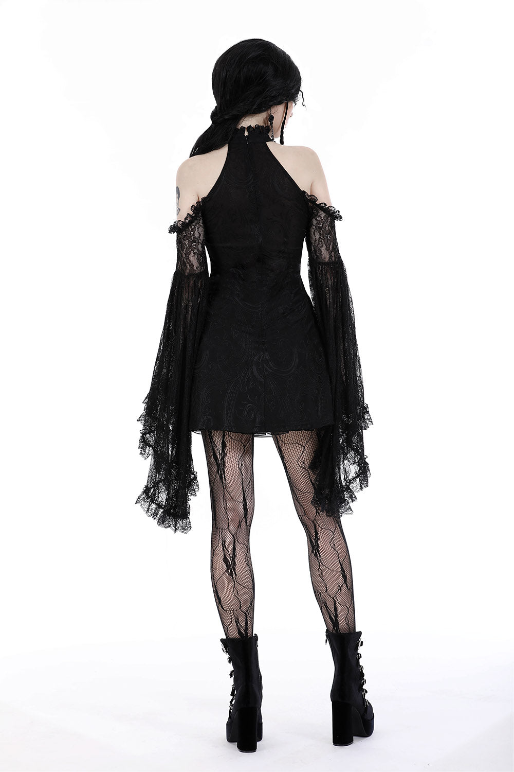 ruffled gothic mini dress