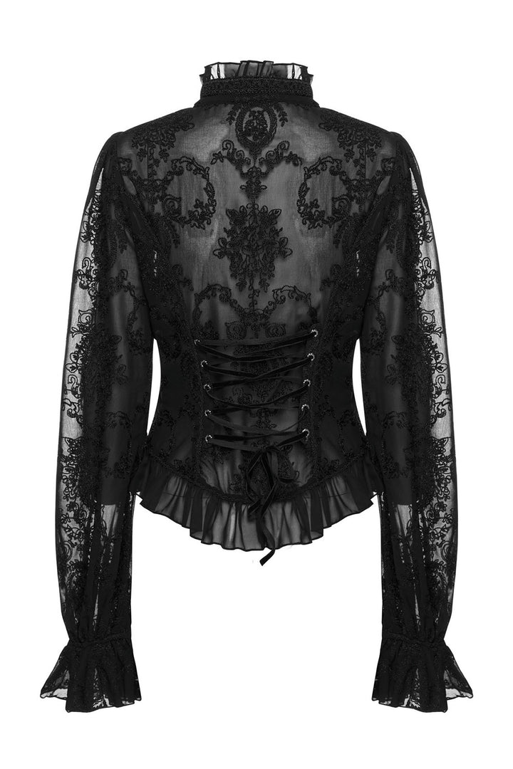 womens long puff sleeve mesh victorian shirt