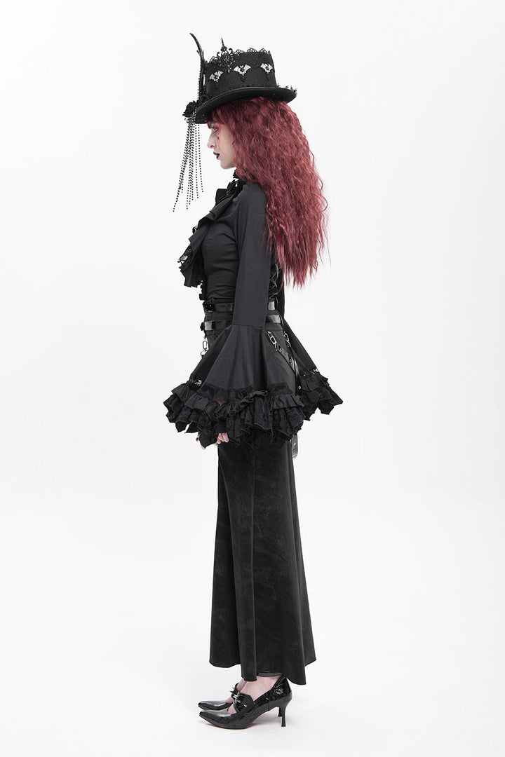 gothic lace-up blouse