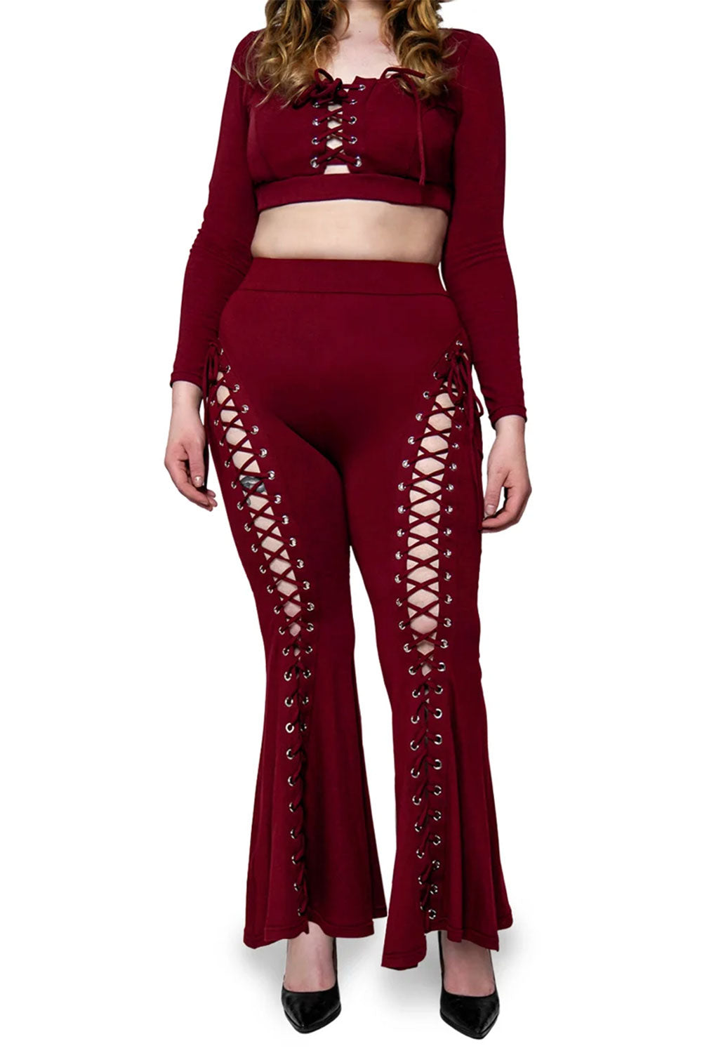 Womens blood red flares from Forest Ink