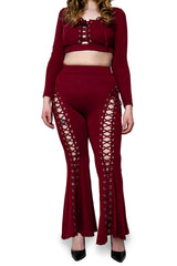 Womens blood red flares from Forest Ink