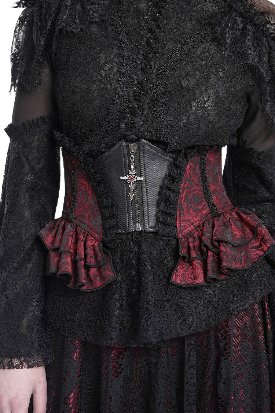 ruffled underbust corset