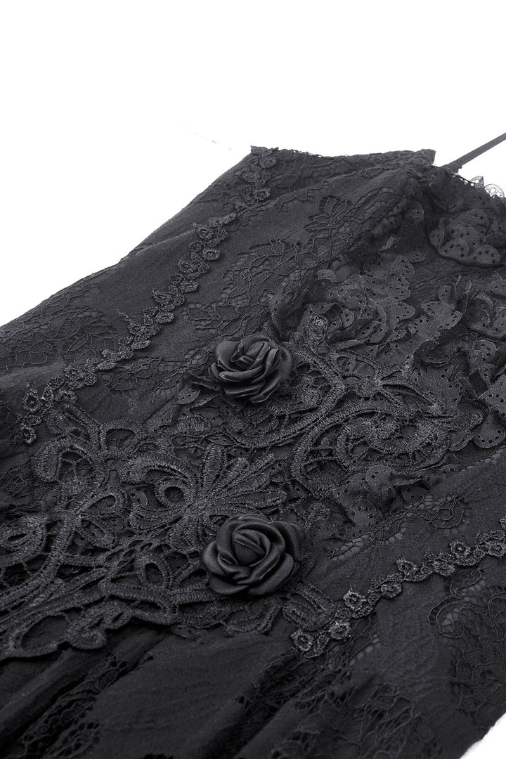 victorian gothic dress with decorative flowers
