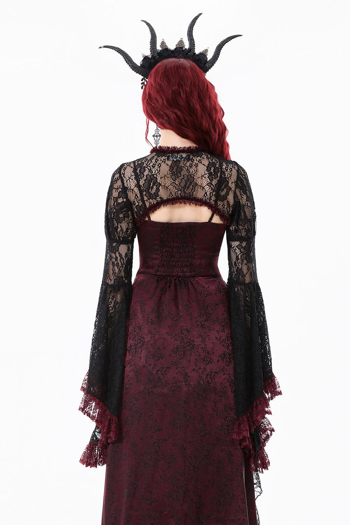 vampire gothic black and red cardigan