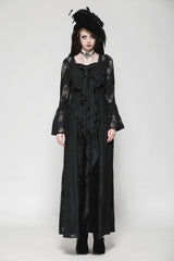 flared sleeve maxi goth robe
