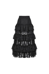 womens victorian goth ruffled maxi skirt