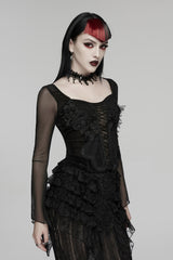 romantic gothic long sleeve lace top