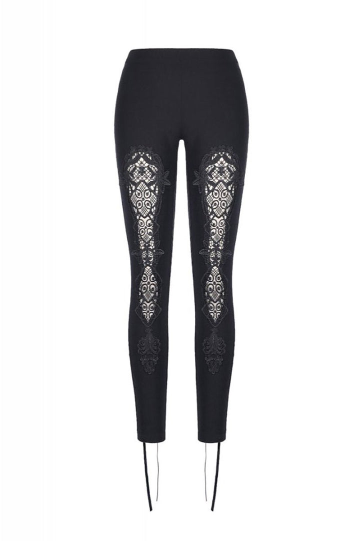 Floral Witch Lace - Up Leggings - womens bottoms - VampireFreaks - Dark In Love