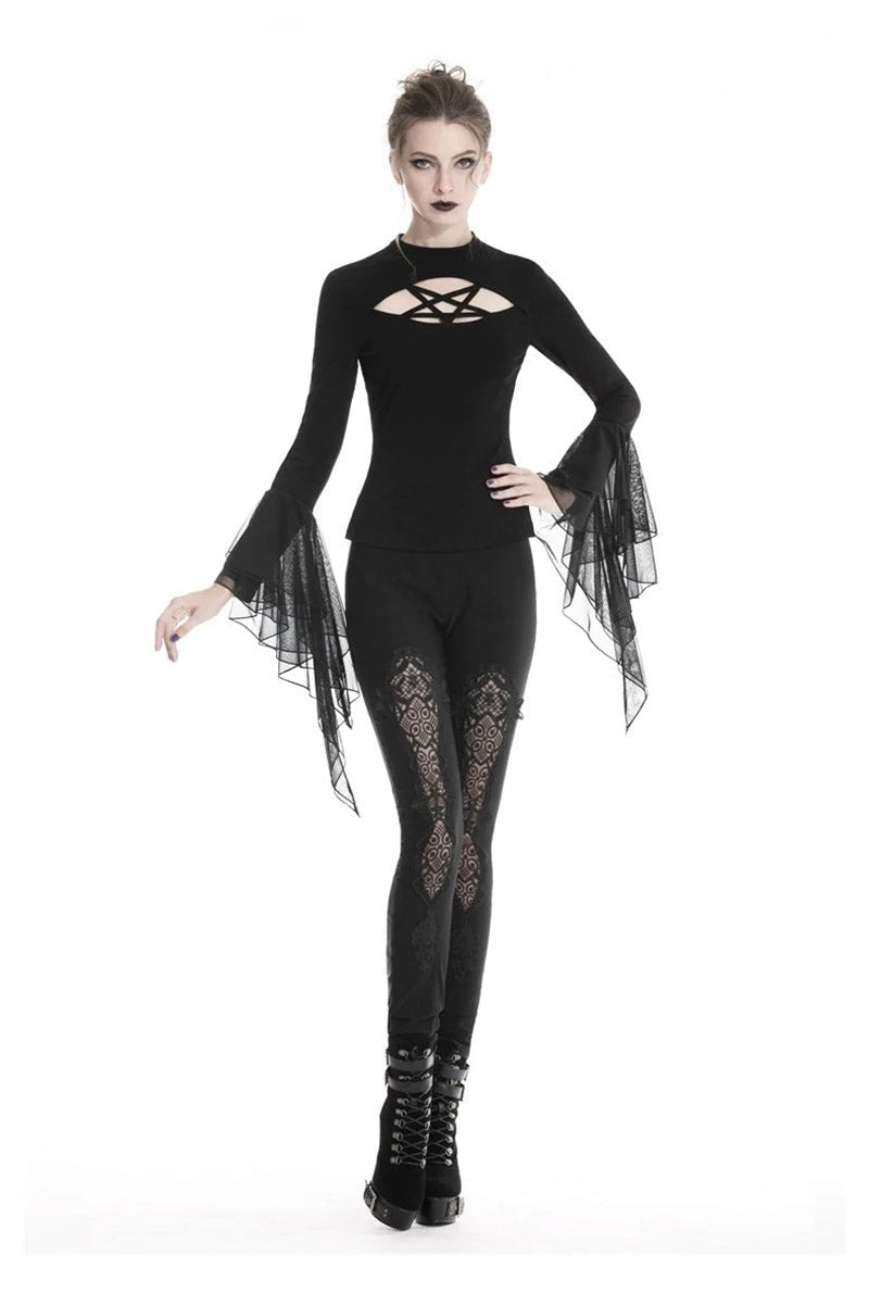 Floral Witch Lace-Up Leggings