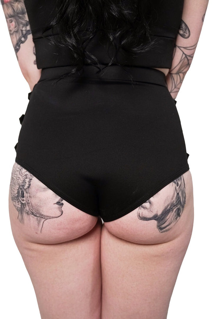 buckled emo fishnet swimsuit 