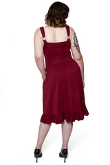 womens oxblood red midi dress from Forest Ink