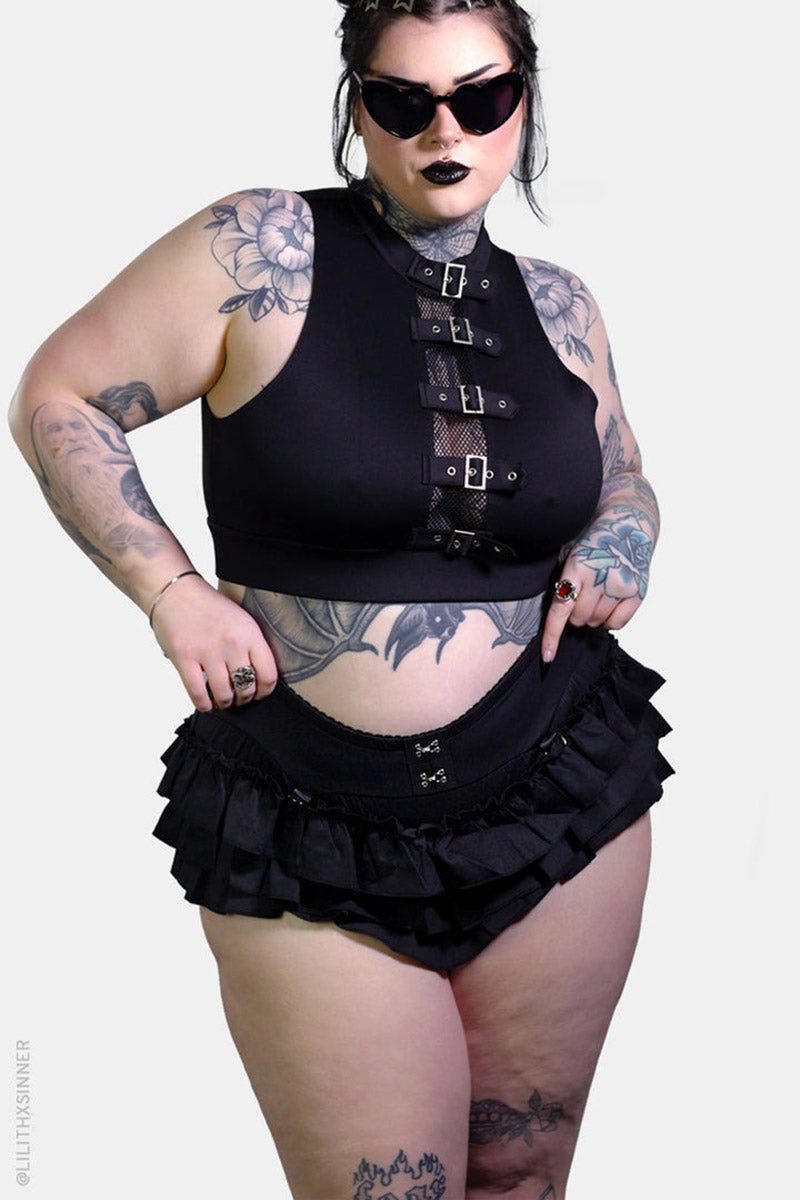 womens plus size black gothic swimsuit bottoms
