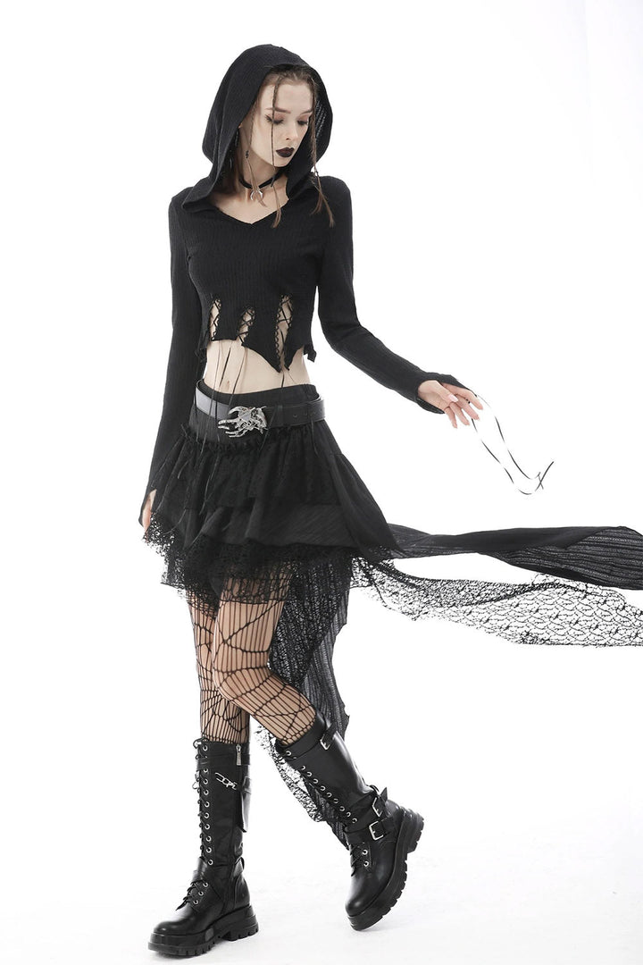 Forest Witch Asymmetric Crop Top - womens tops - VampireFreaks - Dark In Love