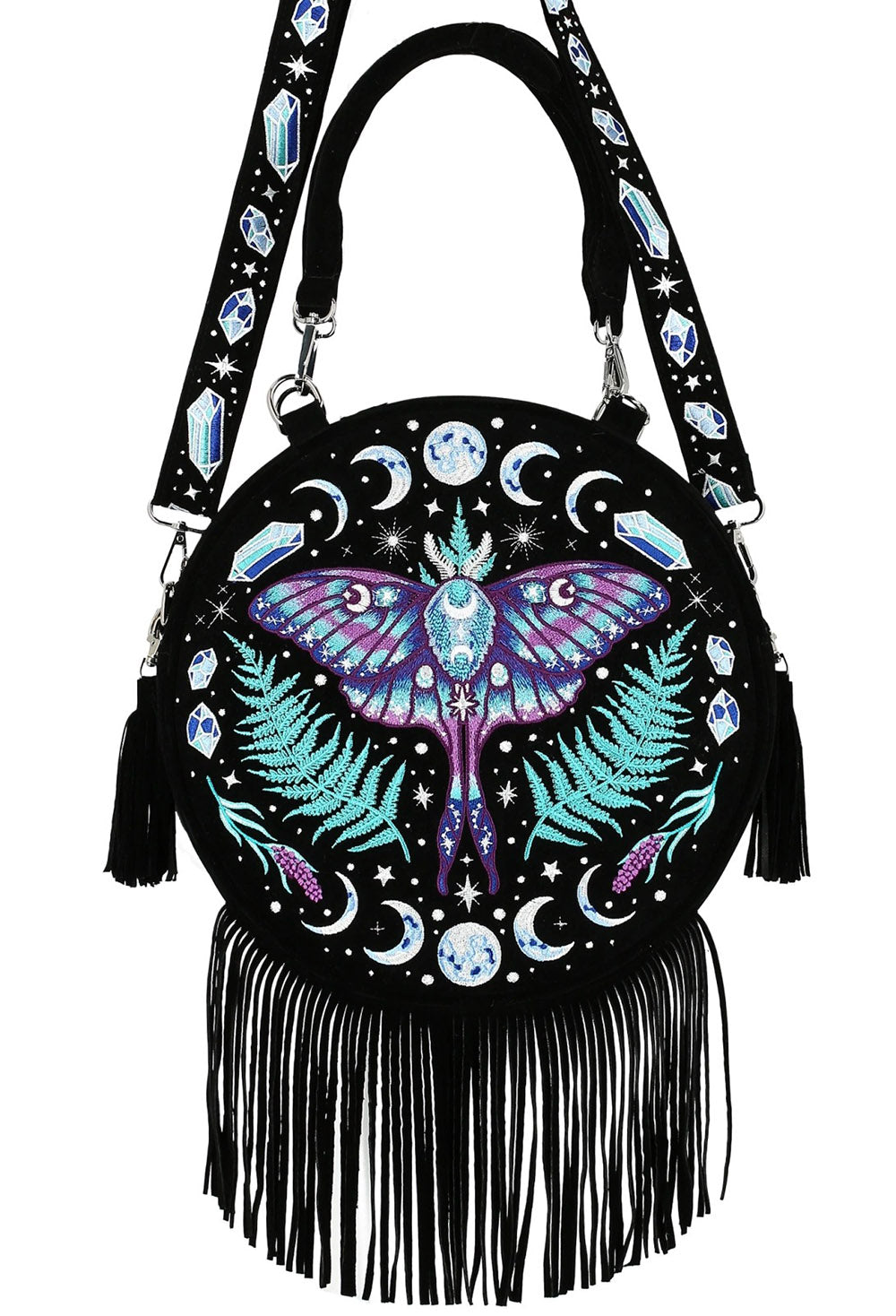 black velvet magical goth purse