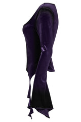 womens flared sleeve velvet witch shirt 