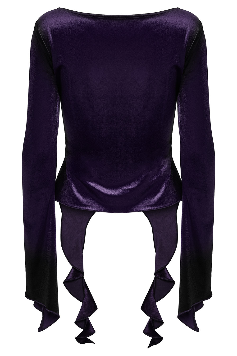 whimsigoth long sleeve flared witchy blouse 