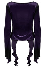 whimsigoth long sleeve flared witchy blouse 