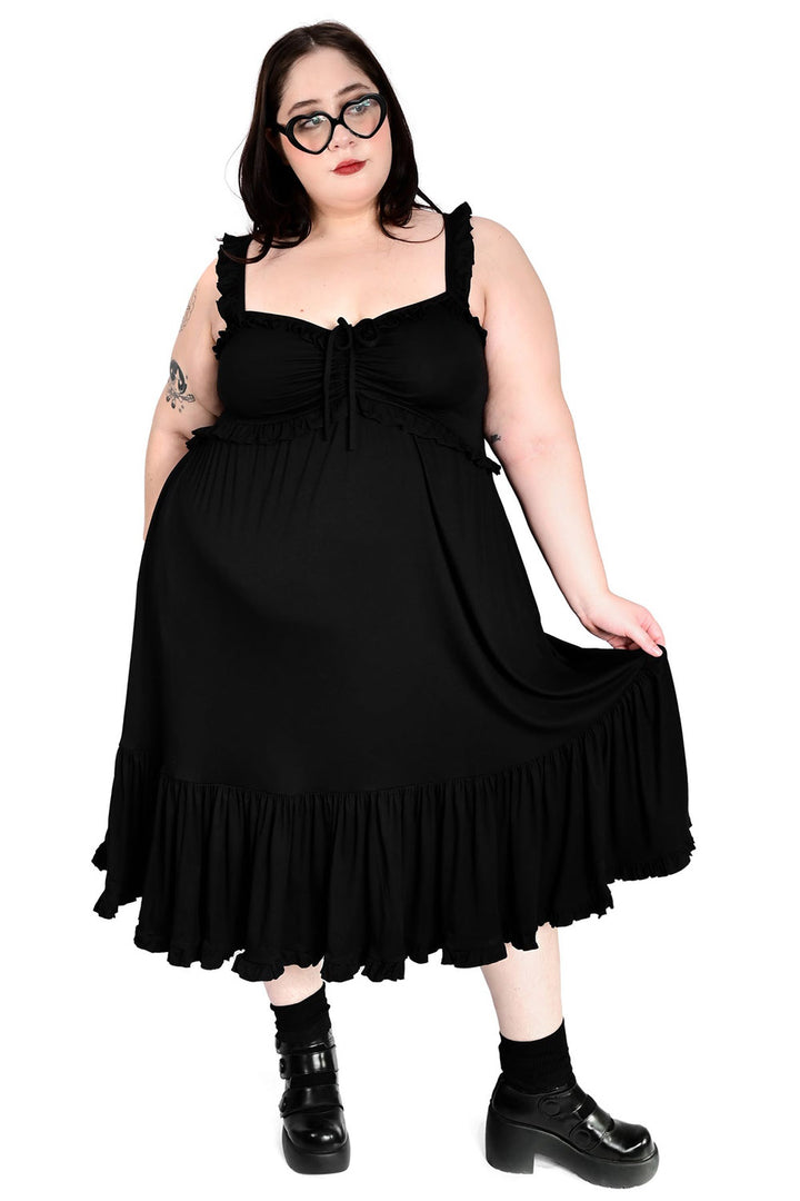 womens plus size midi length gothic dress