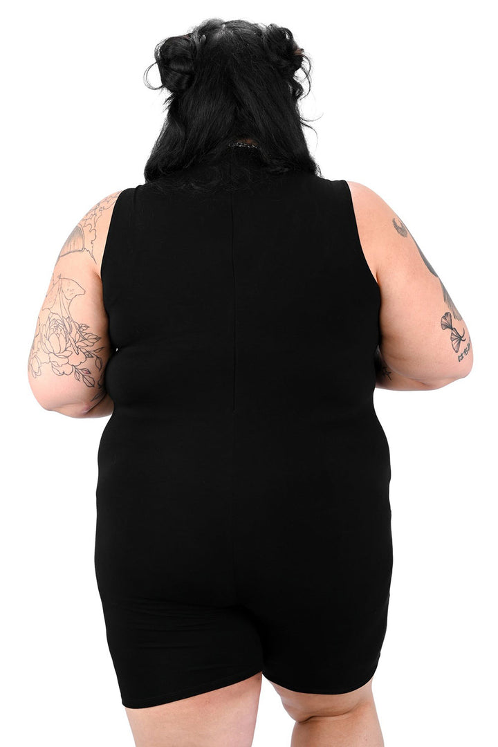 womens plus size black romper 