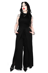 Foxblood black wide leg pants for women