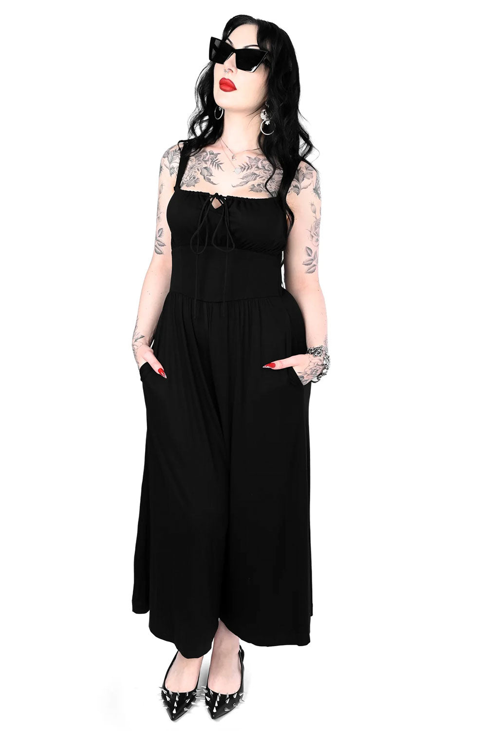 Foxblood womens jumpsuit with tie top