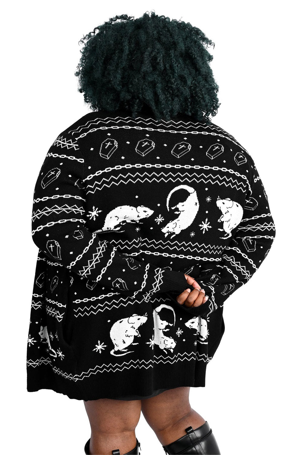 whimsigoth knitted rat sweater cardigan