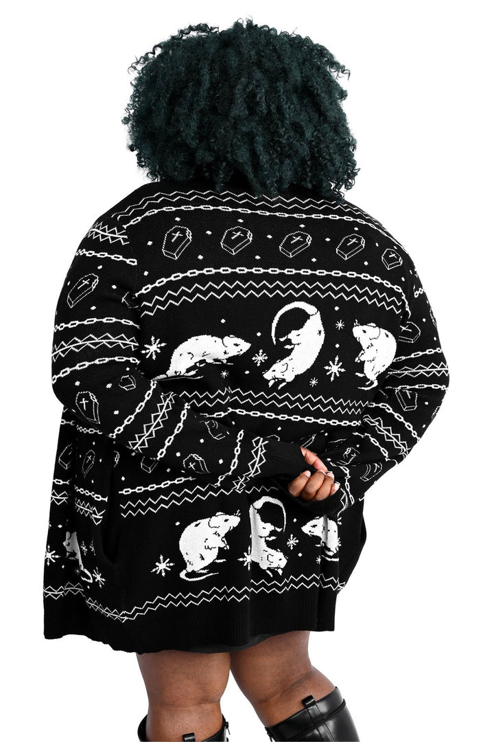 whimsigoth knitted rat sweater cardigan
