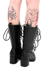 black vegan leather womens victorian goth boots by foxblood