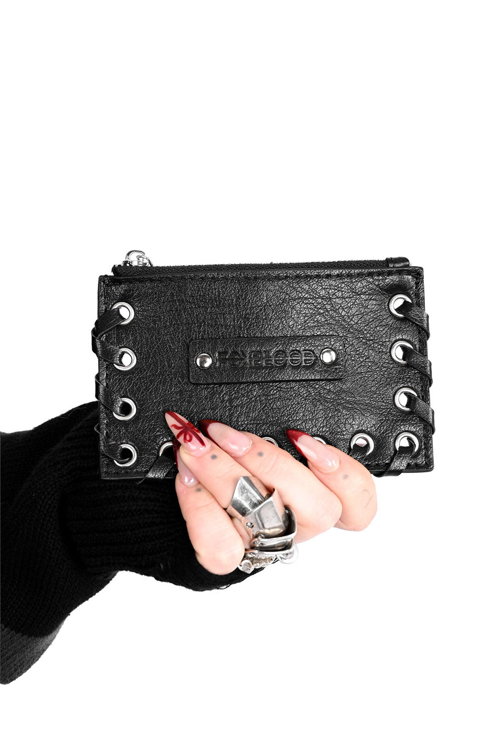 small wallet lace-up vegan leather coin purse