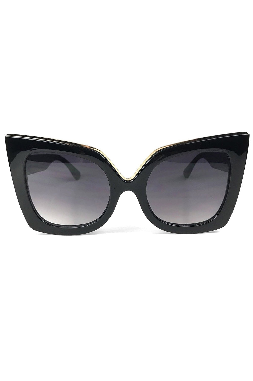 shiny gothic cateye black oversized sunglasses by foxblood