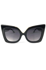shiny gothic cateye black oversized sunglasses by foxblood