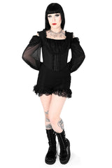 black fabric womens high waisted bloomer shorts